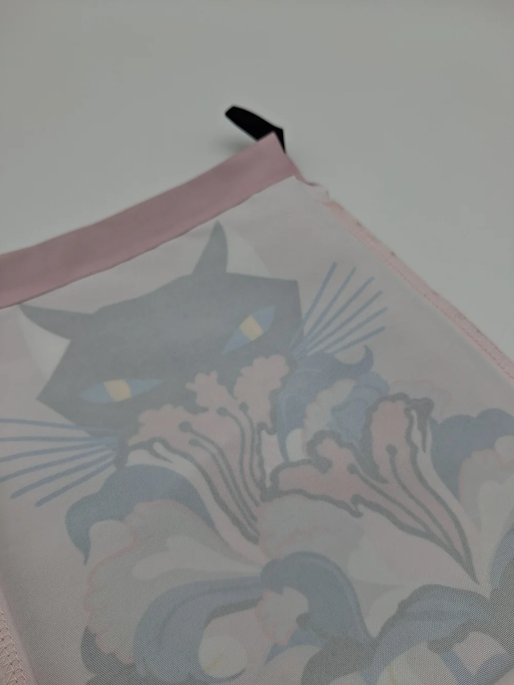 MIU MIU Pink Black Cat Floral Drawstring Dust Bag Pouch Luxury Packaging